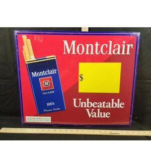 Vintage 1994 Montclair Cigarette Sign Store Retail Advertising OGPadsOnBack #2